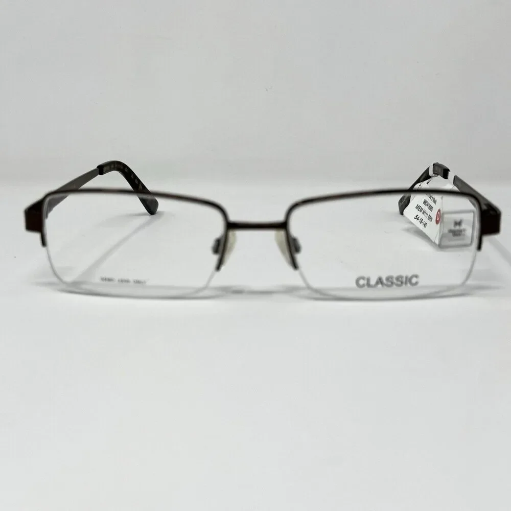 Member’s Mark M111 BRN Brown Semi Rimless Eyeglass Frames 54-18-145
